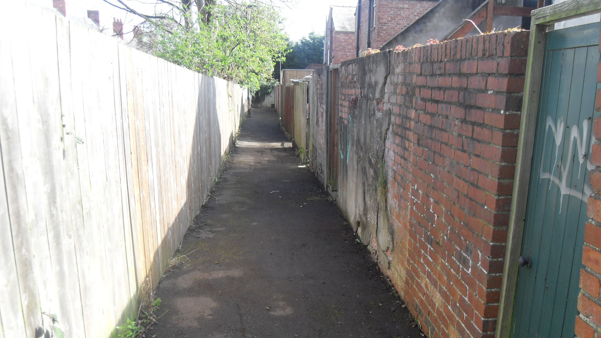 a back lane after a litter pick